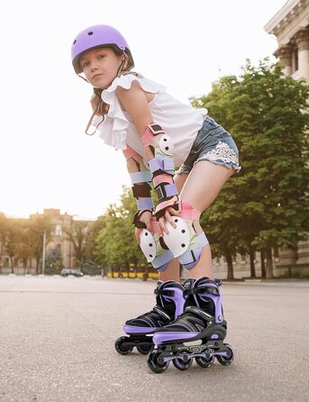 Дитячі ролики 2PM SPORTS з регульованим розміром для дівчаток та хлопчиків, зелені (фіолетові), розмір EU 37.5-41