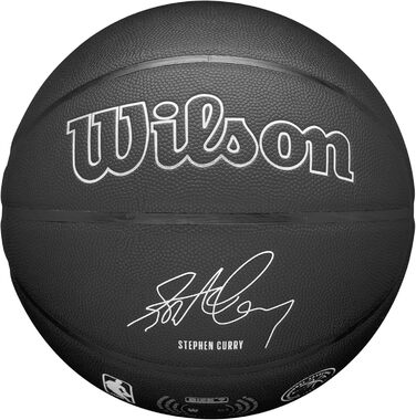 Баскетбольний м'яч Wilson NBA Player Evergreen, розмір 7, чорний, з покриттям Pure Feel, для гри на вулиці, вологостійкий, модель Curry