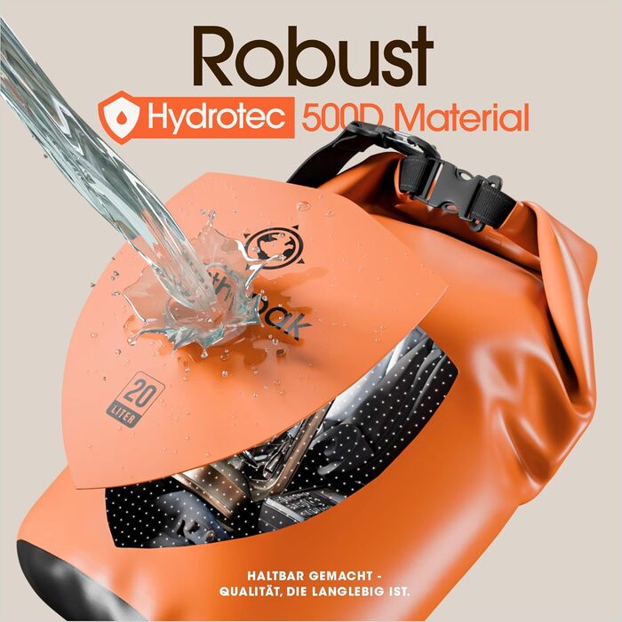 Earth Pak Packsack Rolltop 30L Оранжевий - Водонепроникний рюкзак для каякінгу, туризму, риболовлі та відпочинку на природі