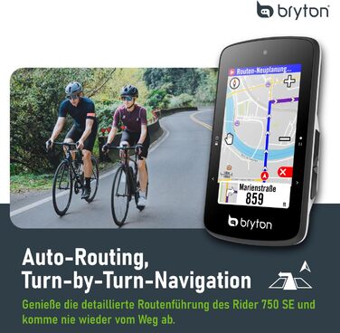 Велокомп'ютер Bryton Rider 750SE з GPS, 2.8'' кольоровий сенсорний екран, офлайн карта ЄС, навігація