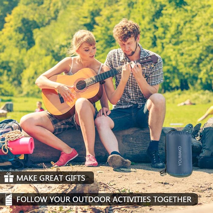 Сплячий мішок для дорослих та дітей – легкий, водонепроникний, зручний для весни, літа, осені – піший туризм, подорожі, кемпінг, темно-помаранчевий