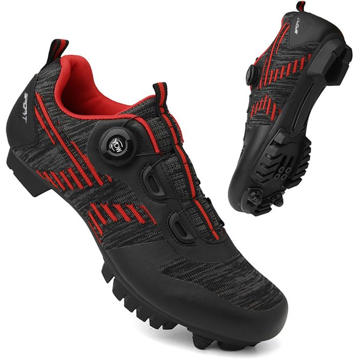 Чоловічі велотуфлі для шосе та MTB: дихаючі кросівки для велосипеда, сумісні з SPD, білі (39 EU, чорний)