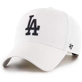 Кепка бейсболка 47 Brand MLB Basic Los Angeles Dodgers біла, регульована