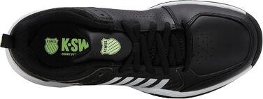 Кросівки для тенісу K-Swiss Court Express 2 чоловічі, чорно-білі з неоновим зеленим, 41 EU