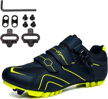 Чоловічі велосипедні кросівки для MTB - сумісні з SPD, для їзди по бездоріжжю та в приміщенні, з швидкою шнурівкою (41 EU, D)