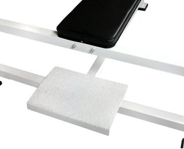 Лавка для жиму GORILLA SPORTS з тримачем для гантелей, 143x110x103 см, до 250 кг, біла — тренувальна фітнес-лавка для дому та спортзалу