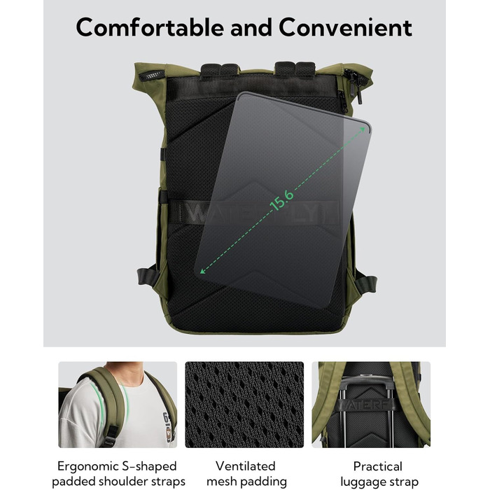 Рюкзак WATERFLY Rolltop 16-21 л для ноутбука 16