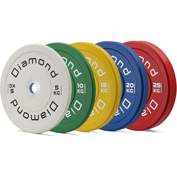 Пара дисків для штанги Pro Diamond 5 кг, 50 мм, для фітнесу та домашнього спортзалу, білі, для гантелей і штанг