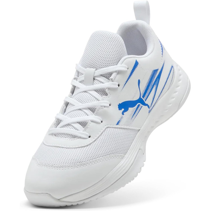 Дитячі унісекс кросівки PUMA Varion Li Jr для залу (Indoor Court Shoe), білі/блакитні, розмір 38 EU