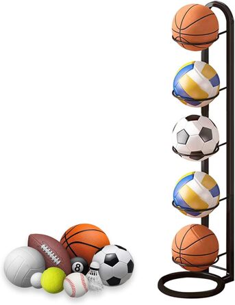 Стійка для зберігання м'ячів: баскетбол, футбол, волейбол. Вертикальна підставка для м'ячів