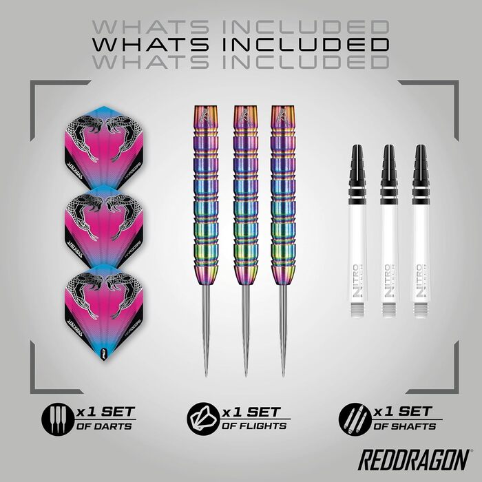 Професійний набір дротиків Red Dragon Peter Wright Snakebite 1 Wolfram 22 г з крилами та стрижнями