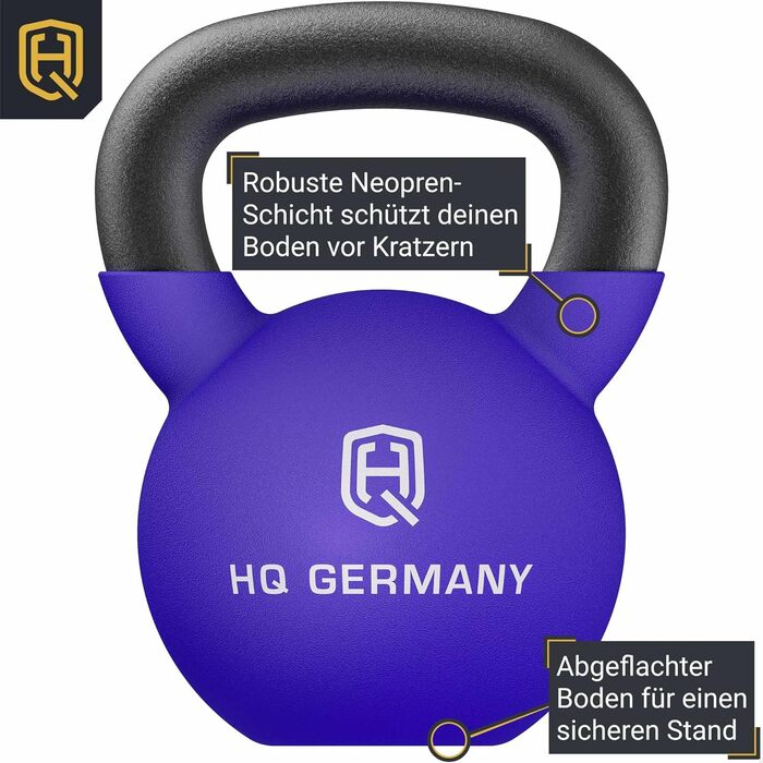 Гиря HQ Germany неопрено́ва, суцільнолита, 2-32 кг, набір, ±2%