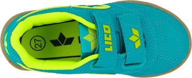 Дитячі кросівки для залу Lico Bernie V Unisex, Petrol Lemon, розмір 32 EU, на липучках