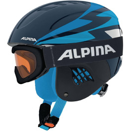 Дитячий лижний шолом Alpina Carat Set нічний синій 48-52 см, унісекс