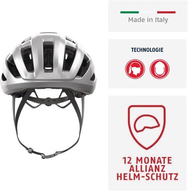 Шолом для велосипеда ABUS PowerDome MIPS - легкий шолом з вентиляцією та захистом від ударів, Made in Italy, для жінок та чоловіків, білий (блискучий білий)