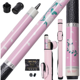 Професійний більярдний кий CUEELF 147.3 см, канадський клен, 21 oz, рожевий/чорний