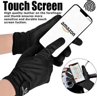 Велосипедні рукавички Westwood Fox: теплі зимові рукавички з водонепроникним екраном, вітрозахисні термо-рукавички для чоловіків та жінок, чорний колір, розмір L