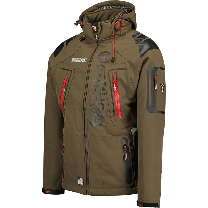 Географічний Норвегія Tangata Herren Functional Outdoor куртка червона (XXL, Хакі, Червоний)