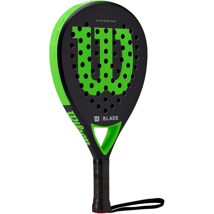 Падельна ракетка Wilson Blade Team v2, скловолокно/EVA, 370 г, чорна/неонова зелена