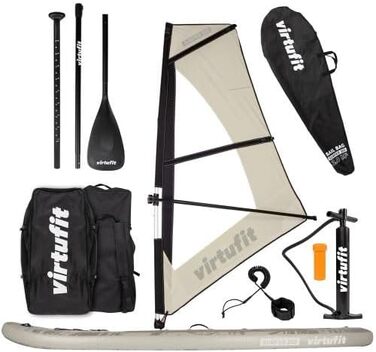 Надувна сап-дошка Virtufit Surfer 305 з вітрилом, помаранчева/бірюзова/бежева, комплект аксесуарів