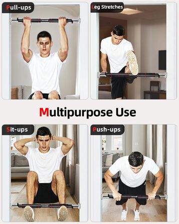 Кімнатна турнік Abahub для дверей з фіксатором, без свердління, чорно-червоний, для домашніх тренувань