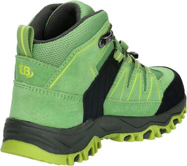 Дитячі трекінгові черевики Brütting Mount Pinos High, 39 EU, зелено-чорні, лимонні акценти