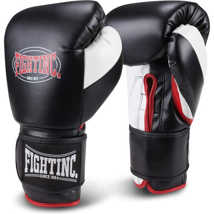 Боксерські рукавички Fightinc Legacy, шкіряні, 16 унцій, чорні/червоні, для боксу, кікбоксингу, муай-тай, MMA