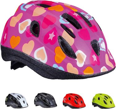 Дитячий велосипедний шолом BBB Cycling Boogy Heart для хлопчиків і дівчаток, захист для катання на велосипеді, скейтборді, самокаті, розмір M (52-56 см), унісекс