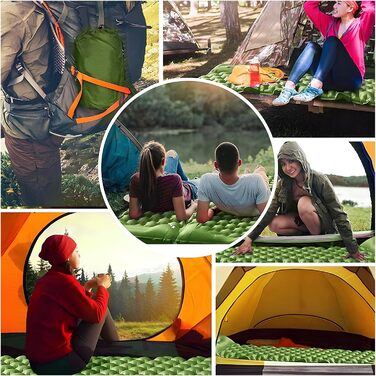 Isomatte Amtake самонадувна, 10 см, для кемпінгу, ультралегка, з насосом, водонепроникна, зелена