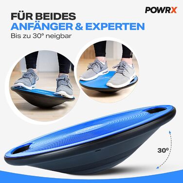 Балансувальна дошка POWRX 40 см з ручками, для тренування балансу, реабілітації та фізіотерапії, різні кольори