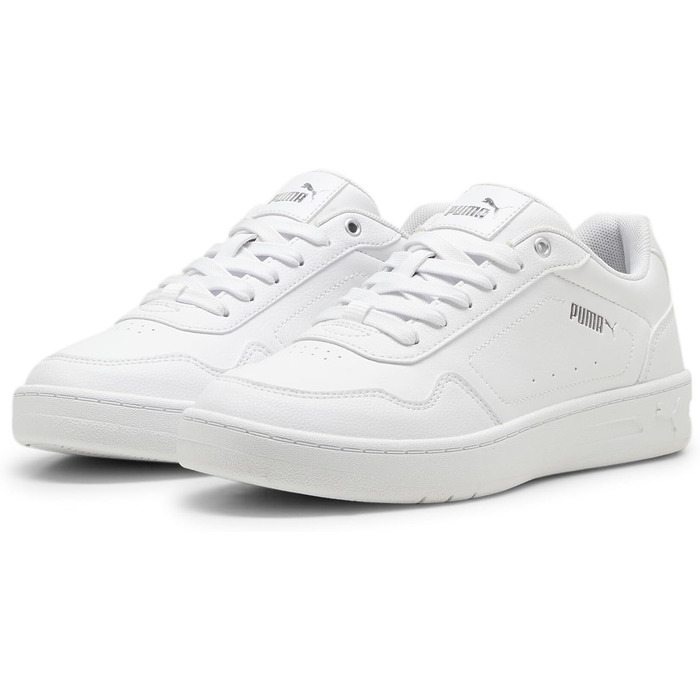 Жіночі кросівки PUMA Court Classy Basic — білі з сріблястим металіком, розмір 41 EU