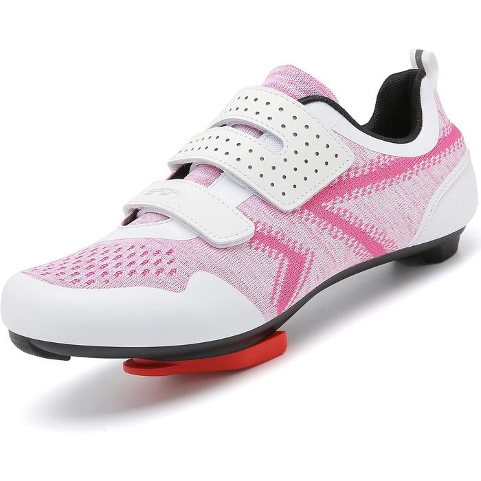 Велотуфлі ULTIANT для їзди в залі та на вулиці, сумісні з Peloton, Look SPD SL Delta, 41 EU, білий/червоний