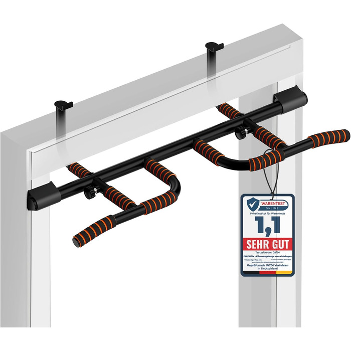 Кімнатна турнік DH FitLife для дверей без свердління, мультигрип | Турнік для підтягувань на двері, 65-92 см