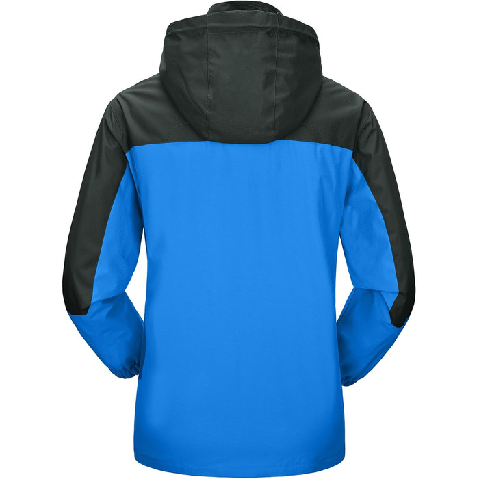 Жіноча трекінгова куртка Outdoor, вітронепроникна та водонепроникна куртка-дощовик, дихаюча функціональна куртка з відстібаною капюшоном (Блакитна, M)