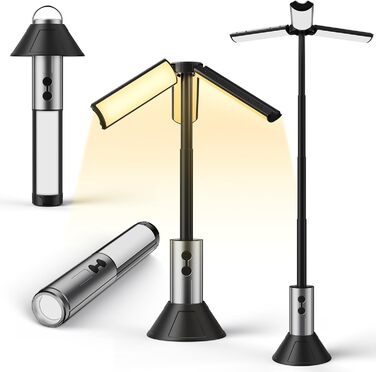 Налобний ліхтар для кемпінгу з телескопічним штативом, IPX4, багатофункціональний, з підсвічуванням, для намету, з гачком, аксесуари для кемпінгу