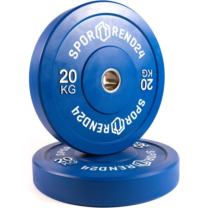 Бамперні диски Sporttrend 24 2 x 20 кг для штанги, гумові вагові пластини для фітнесу, тренувань, важкої атлетики
