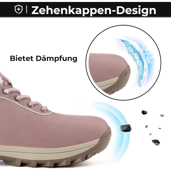 Зимові черевики Mishansha для чоловіків та жінок, теплі, з підкладкою, зимові чоботи, Outdoor, 36-48 EU (40 EU, Рожевий)