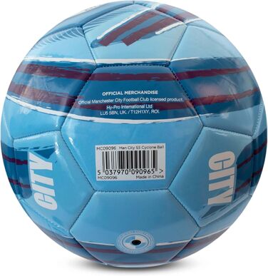 М'яч для футболу Hy-Pro Cyclone | Офіційно ліцензований Манчестер Сіті | Розмір 5 | Тренувальний, ігровий, колекційний | Для дітей та дорослих