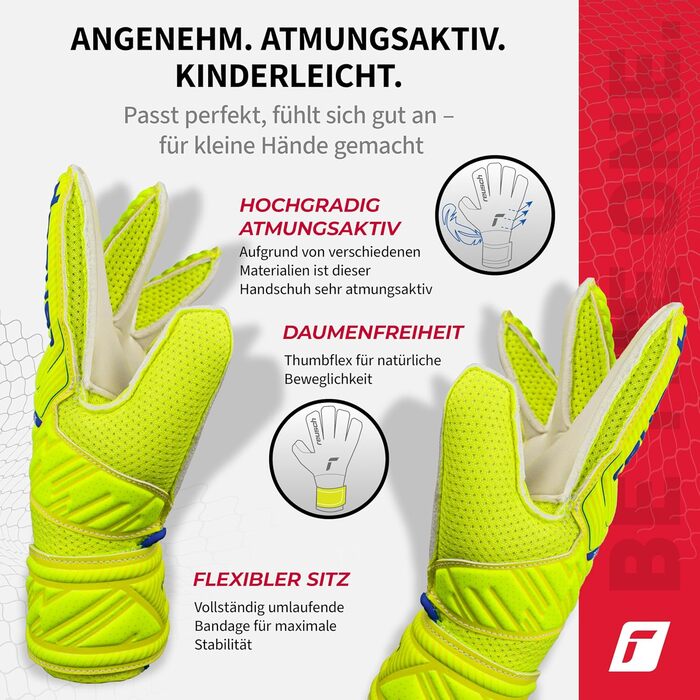 Воротарські рукавички Reusch Attrakt Solid Junior для дітей 5-16 років | Жовто-синій/Білий колір