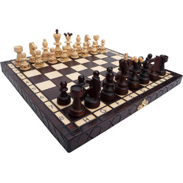 Дерев'яна шахова дошка Abio Perle KLEIN 30x30 см, складана, високоякісна, дорожній шаховий набір для дорослих