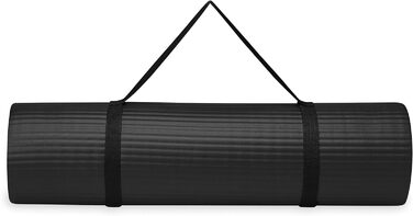 Йога мат Gaiam Essentials, товста фітнес-мат для тренувань, 183x61x1 см, чорна