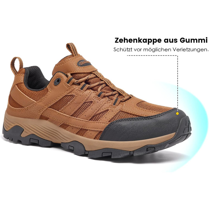 Чоловічі трекінгові черевики SHULOOK, водонепроникні, легкі, з антиковзкою підошвою, для хайкінгу та активного відпочинку (42 EU, жовтий)