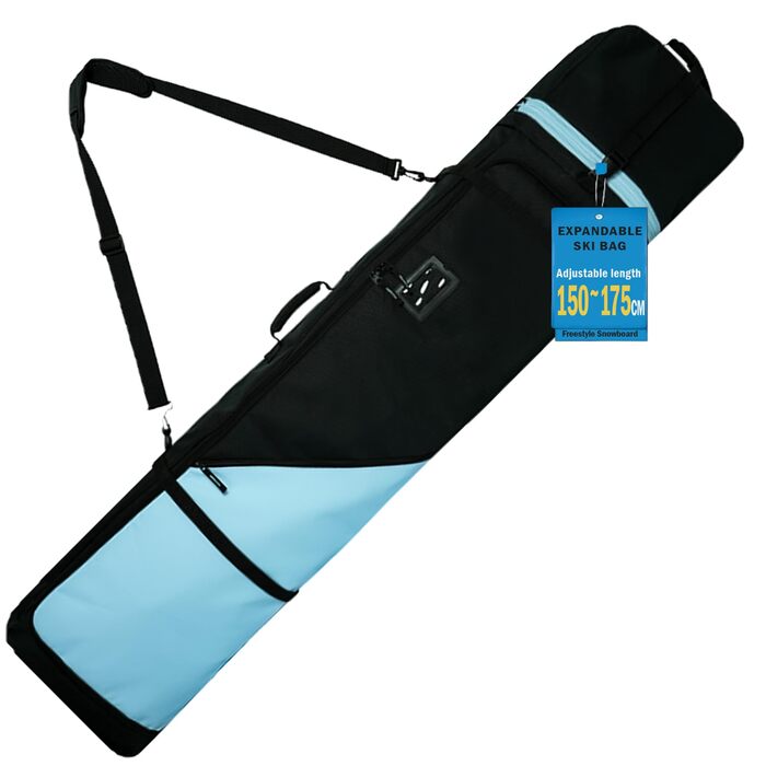 Чохол для сноуборду AUMTISC, чорний/синій, 155-180 см, водонепроникний, з регульованими лямками