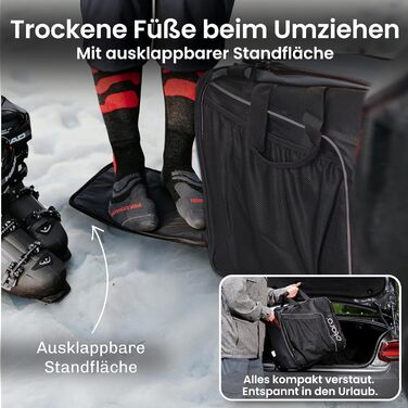 Чохол для лижних черевиків Otaro з відділенням для шолома | Сумка для лиж, шолома та аксесуарів | 60 000+ задоволених клієнтів | Водонепроникна сумка для лижних черевиків, міцна блискавка - комплект сумок для лиж, класична (44L) сірого кольору