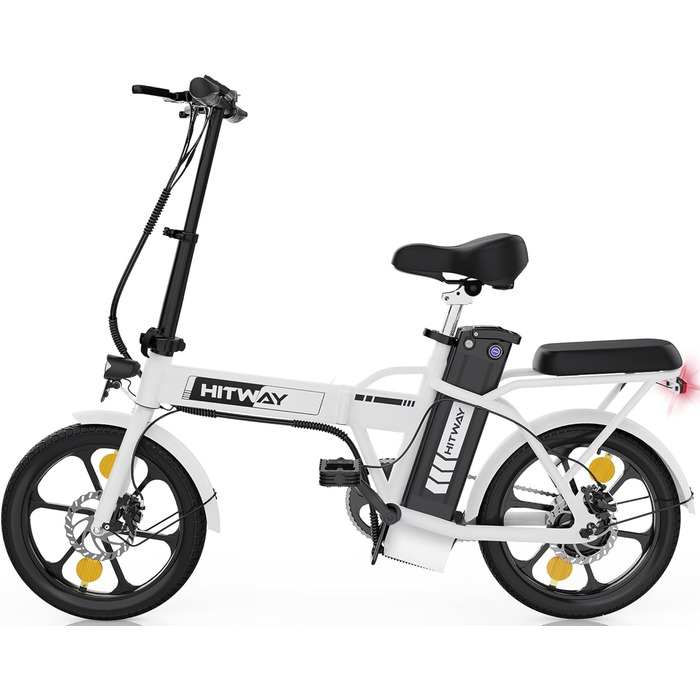 Електровелосипед HITWAY складаний 16 дюймів, 250W, 36V 8,4Ah, до 70 км, для міста, для чоловіків та жінок, білий