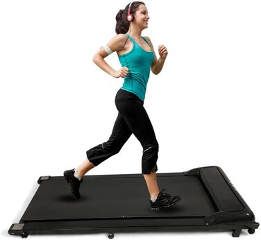 Електрична бігова доріжка FFitness FLTP638A для ходьби та бігу, домашня, офісна, чорна, з пультом і дисплеєм, для схуднення та зміцнення м'язів ніг, проти целюліту