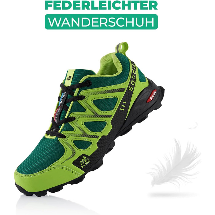 Трекінгові черевики для жінок та чоловіків, трекінгові та бігові черевики, дихаючі, 36 EU, зелені