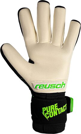 Воротарські рукавички Reusch Pure Contact Gold, унісекс, чорні/зелені, розмір 10.5, внутрішній шов, покриття Grip Gold, для всіх типів полів