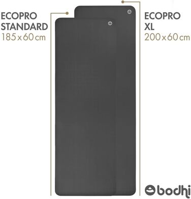 Йога-мат Bodhi ECO PRO XL 200x60 см, натуральний каучук, екстра довгий, нековзкий, для йоги та пілатесу, фіолетовий