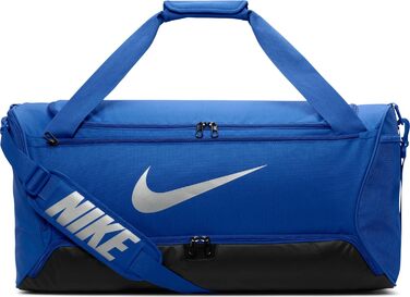 Спортивна сумка Nike Brasilia 60 л, унісекс, синя/чорна/срібляста